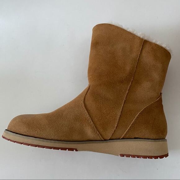 EMU Australia Beach Lo Winter Real Sheepskin & Suede Boots Sz 5 Camel - Picture 8 of 13